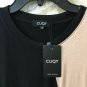 Cuqy Womens Black & Beige Long Sleeve Tunic Top Size S-NWT
