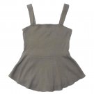 Xpress Olive Green Women's Peplum Style Strappy Top-Size Petite Small