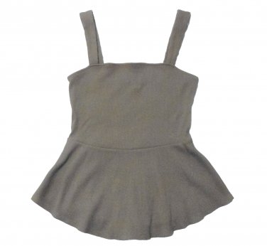 Xpress Olive Green Women's Peplum Style Strappy Top-Size Petite Small