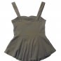 Xpress Olive Green Women's Peplum Style Strappy Top-Size Petite Small