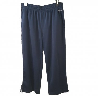 Reebok Mens Navy Blue Track Athletic Pants,Ankle Zip,Logo,Lined,-Size L Short