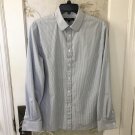 JOHN VARVATOS Star U.S.A. Long Sleeve Pinstripe Men Gray Dress Shirt-15 1/2 Long