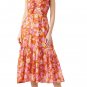 WARM Pink and Orange Floral Cotton Sierra Ruffled Dress Size 0