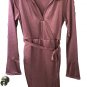 Louna Long Sleeved Brown/Maroon Dress With Ruched Sides Women's Size S