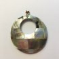 Large Abalone Shell Inlaid Tile Round Pendant