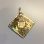 Goldplated Filigree Design Abalone Shell Square Pendant