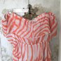Vintage Monte by D.P. Altomonte Orange Stripe Strapless Midi Dress-Small