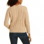 Anne Klein Cable Knit Cardigan Beige Sweater With Rhinestone Buttons-Size 1X,NWT