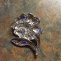 Vintage Silvertone Rhinestone Flower Brooch Pin