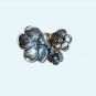Silvertone 3 Flower Cluster Cocktail Ring-Size 8