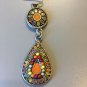 Vintage Western Boho Teardrop Multi-color Dangle Pierced Earrings