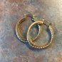 Goldtone Twist And Solid Double Hoop Pierced Earrings