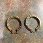 Goldtone Twist And Solid Double Hoop Pierced Earrings