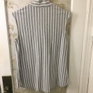 Sonja Betro Women's Gray Stripe Sleeveless Top-Size S,NWT