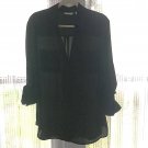 New York & Company Black Silky Semi Sheer Long Sleeve Blouse-Size XL