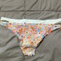 prAna sugar shore impression Swim Bottoms Size medium floral hip cutout- NWT