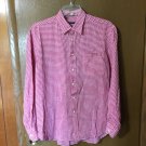 Mason's Mens Red Check Long Sleeve Linen Shirt-Size L