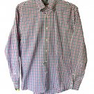 Bergdorf Goodman Men's Italian Red,White,& Blue Check Long Sleeve Shirt-Size L