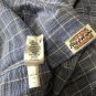 Flag & Anthem Men's Blue Plaid Button Up Long Sleeve Shirt-M,NWT