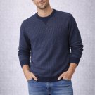 RHONE Mens Navy/Smoke Birdseye Performance Knit Crewneck Sweater-Small, NWT