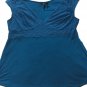 Cynthia Rowley Blue Lace Cap Sleeve Top-Size XL