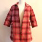 BURBERRY NOVA CHECK Wool COAT Girls sz 2 3 Red Vintage look MUST SEE! RARE kdis