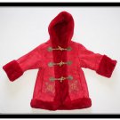 OILILY Toddler Girls RED FUR SUEDE COAT 92 sz 2/3 EEUC MUST SEE Toggle MUST LOOK