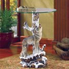 WOLF TABLE W/GLASS TABLETOP