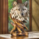 RUSTIC WOLF SCULPTURE