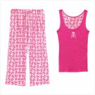 WOMENS PINK SKULL LOUNGEWEAR-XL