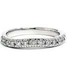 14 KARAT RING 0.25CT SI CURVED PAVE DIAMOND NOTCHED WEDDING BAND 14K WHITE GOLD