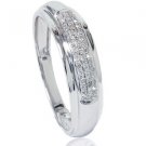 1/4CT Pave Diamond Womens Wedding Anniversary Band Ring 10K White Gold