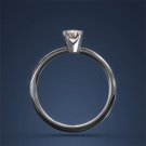 Diamond Cut Wedding Ring 0.5ct F SI 18 K White Solitaire Old Unique