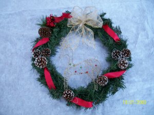 Wreath - Deer & Cardnial - Gold