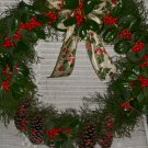 Wreath-Live Holly & Cedar