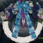 Wreath - White wicker vine - purple & blue