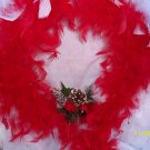 Wreath - Reb & White Feather with cardinal