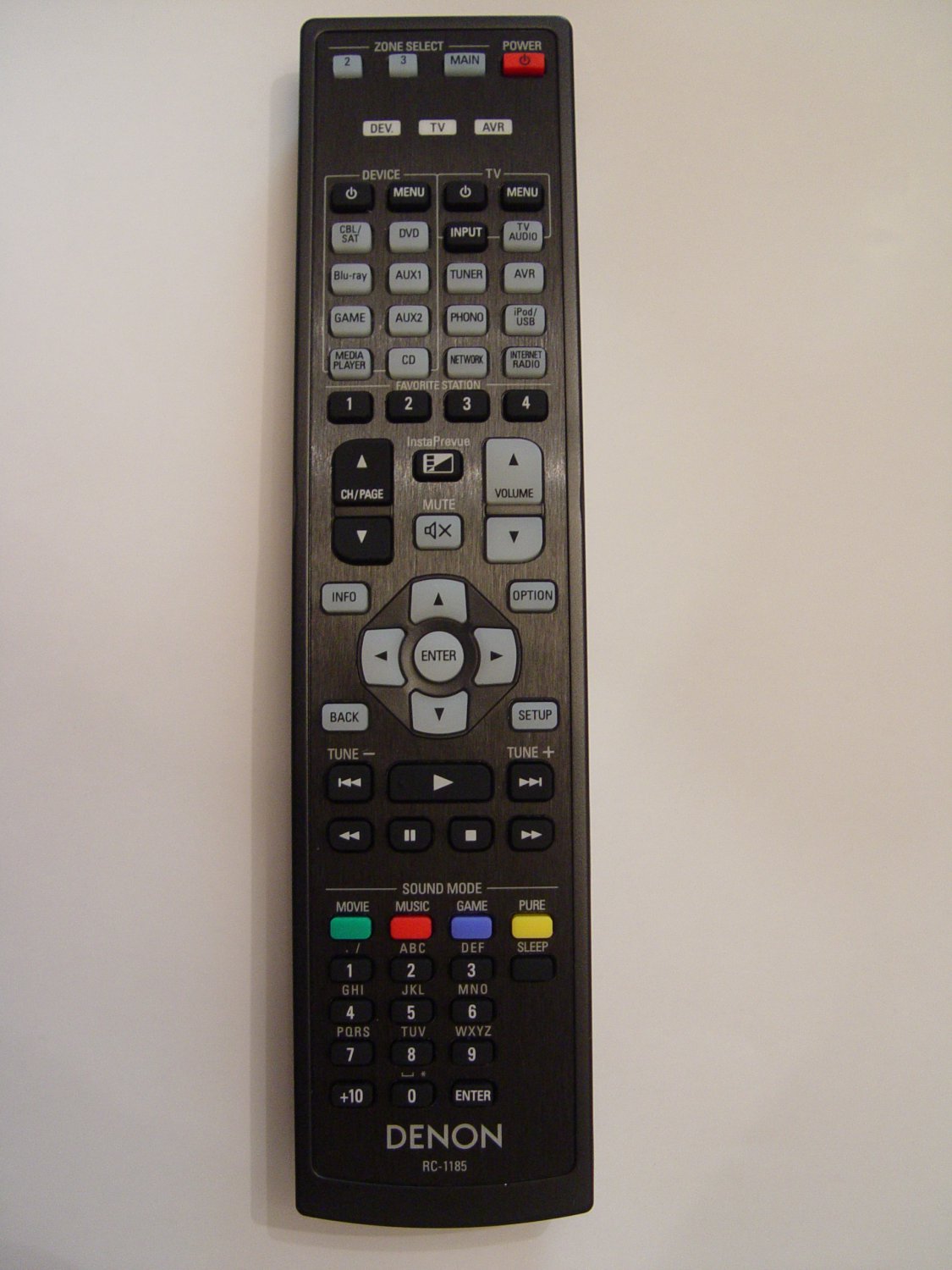 Denon RC1185 Remote Control Part 30701013600AD