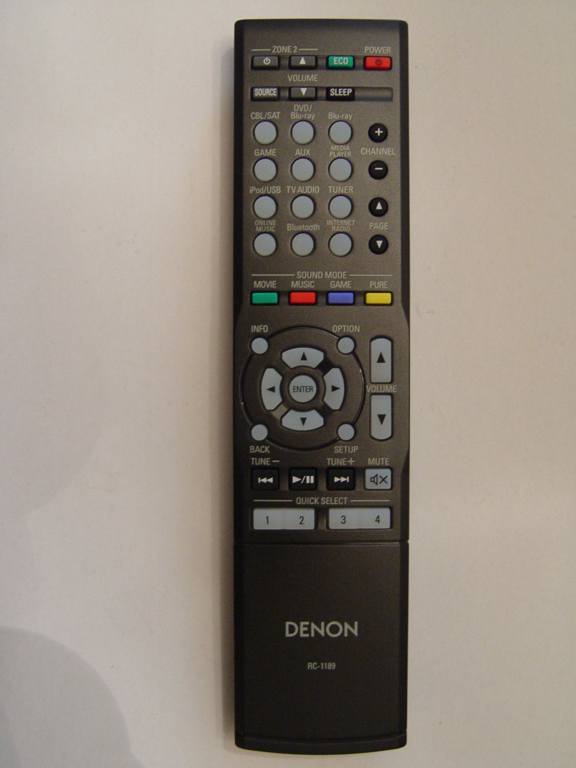 Denon RC-1189 Remote Control Part # 30701016700AD