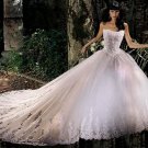 Strapless Style LACE Wedding Dress Bridesmaid Bridal Gown Custom