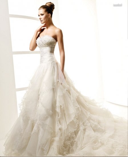 Strapless Style LACE Wedding Dress Bridesmaid Bridal Gown Custom