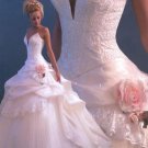 Strapless Style LACE Wedding Dress Bridesmaid Bridal Gown Custom