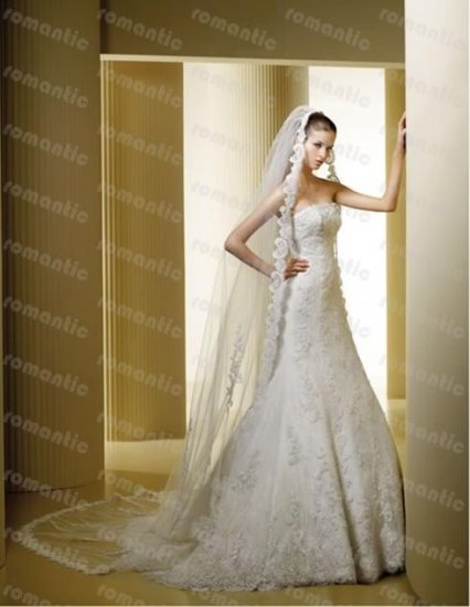 Strapless Style LACE Wedding Dress Bridesmaid Bridal Gown Custom