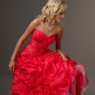 RED Strapless Style LACE Wedding Dress Bridesmaid Bridal Gown Custom