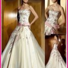 Strapless Style LACE Wedding Dress Bridesmaid Bridal Gown Custom