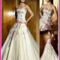 Strapless Style LACE Wedding Dress Bridesmaid Bridal Gown Custom