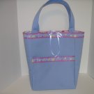 Tote Blue Bag lace trim