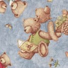 20- 5" Quilt Squares TEDDY BEAR- BLUE by Timeless