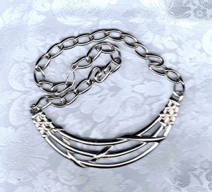 PRICES SLASHED-MONET VINTAGE SILVERTONE CHOKER NECKLACE