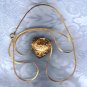 PRICES SLASHED-UNSIGNED BEAUTY GOLDTONE PUFFED HEART NECKLACE